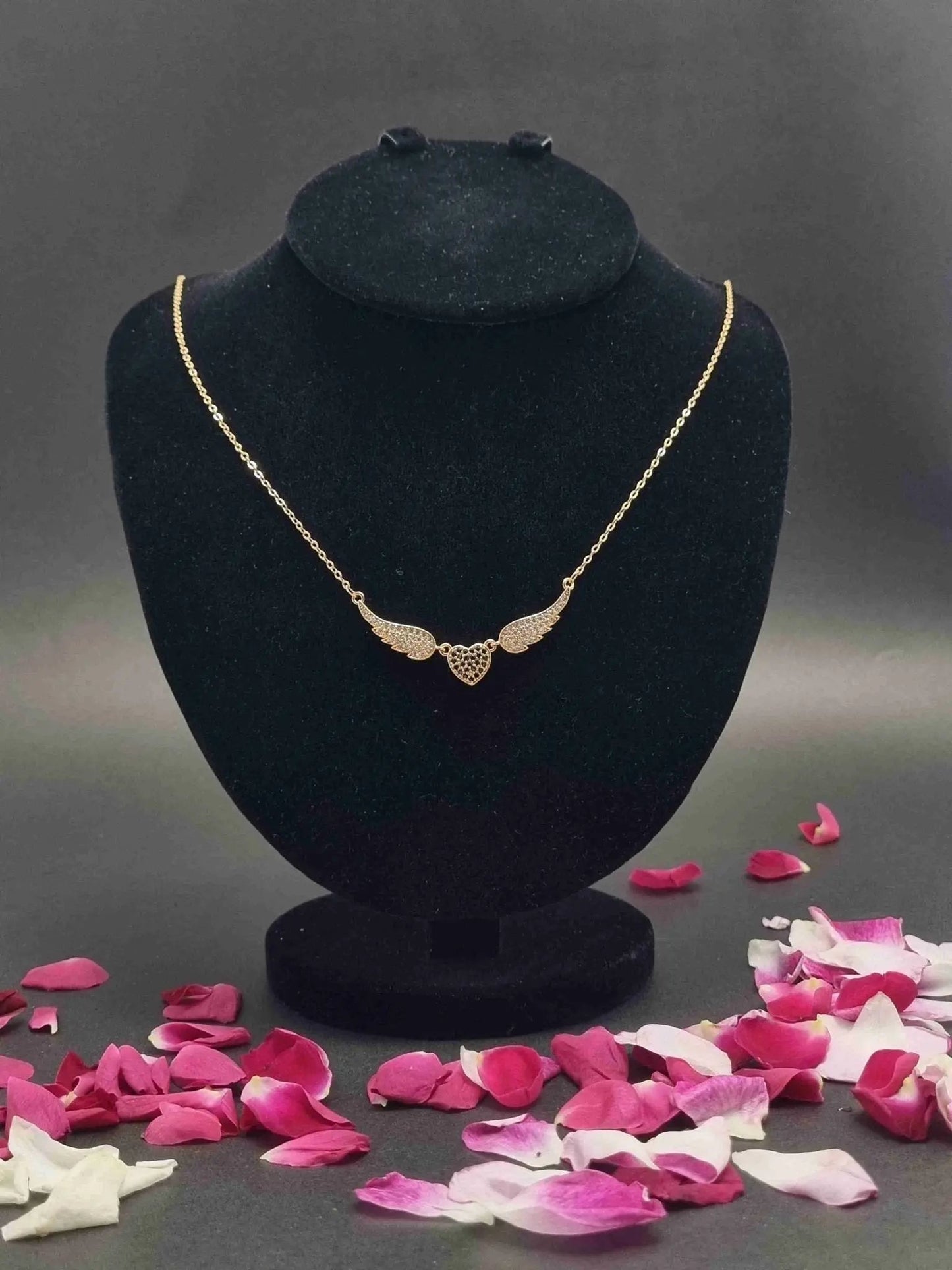 Golden Heart Wing Pendant Necklace - Anaya Amal Official