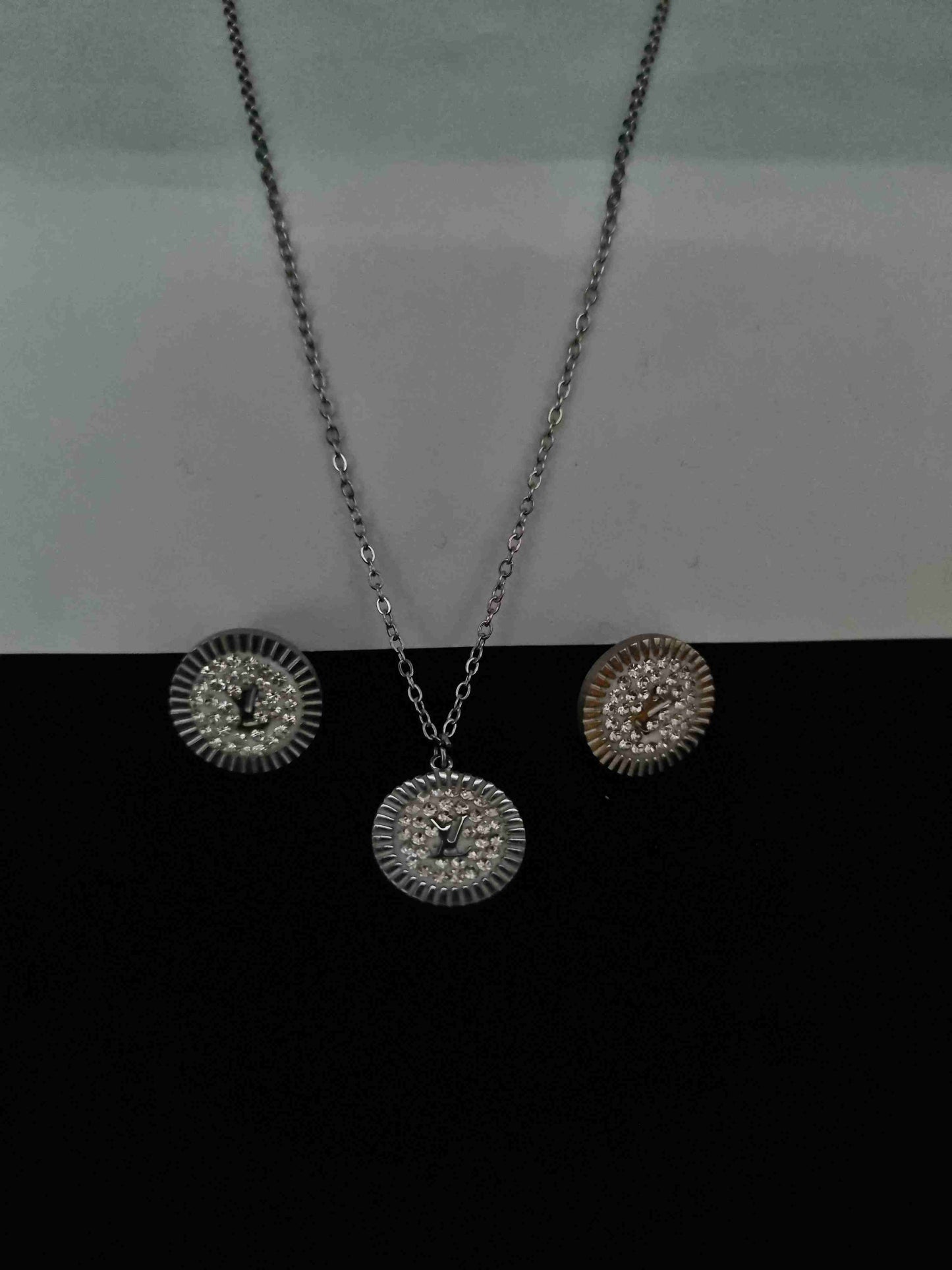 Tree of Life silver necklace with matching earrings, minimalist and elegant design.
