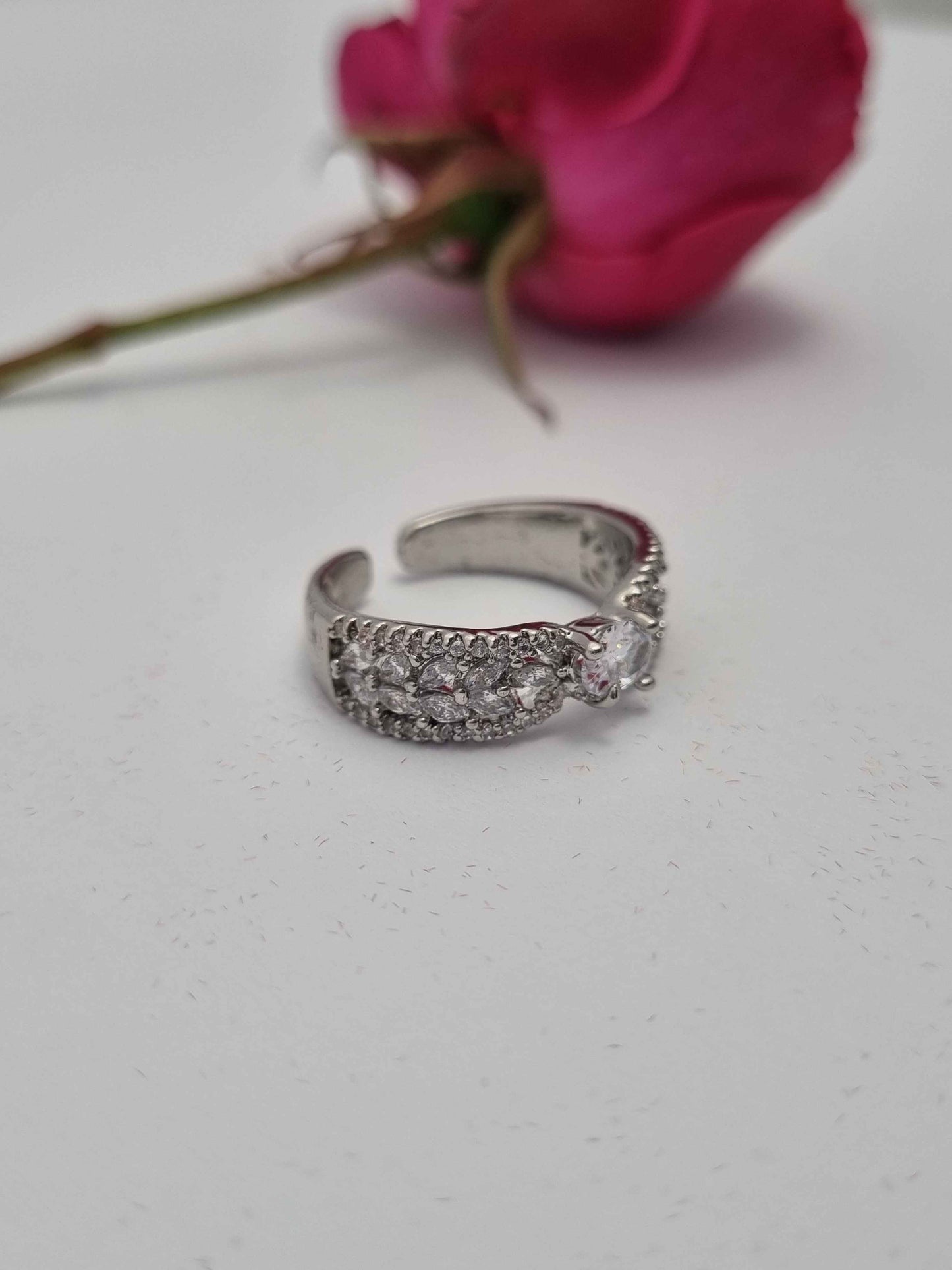 Silver-Plated Stone Ring