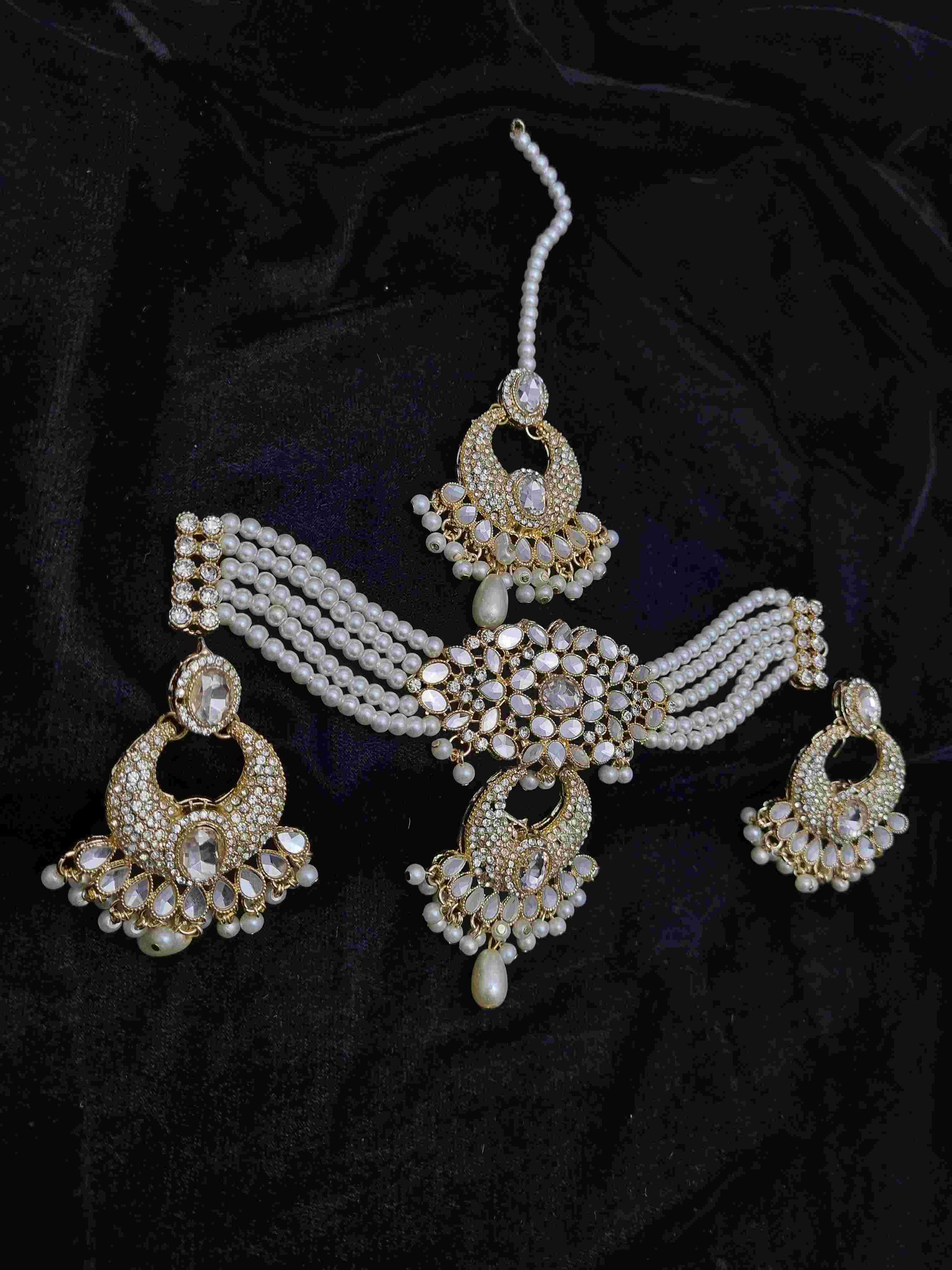 Golden Bridal Set with Pearls - Anaya Amal Official