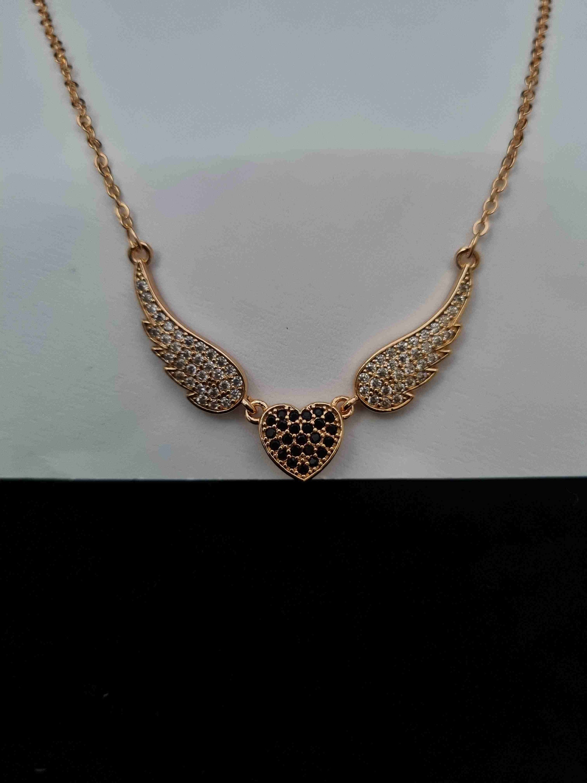 Golden Heart Wing Pendant Necklace - Anaya Amal Official