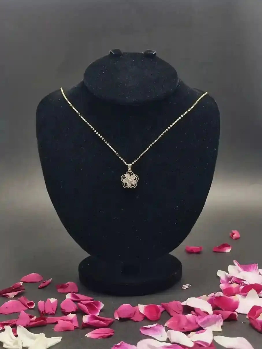Rotating Golden Clover Pendant Necklace - Anaya Amal Official